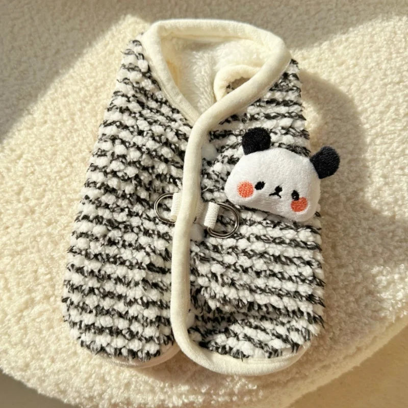 Cute Plaid Dog Jacket Coat Warm Cotton Dog Clothes Autumn Puppy Vest Jacket Bee Pattern Cat Cardigan Coat Chihuahua Pet Apparel