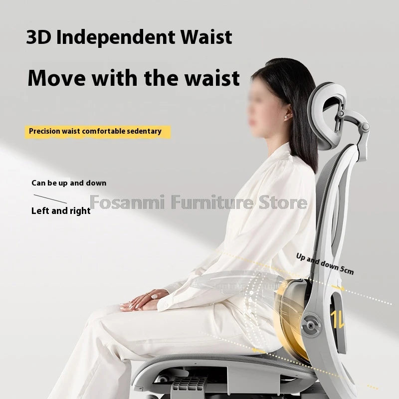 Home Office Adjustable Reclining Ergonomic Chair with Footrest Breathable Mesh Computer Gaming Swivel Chairs with Lumbar Support