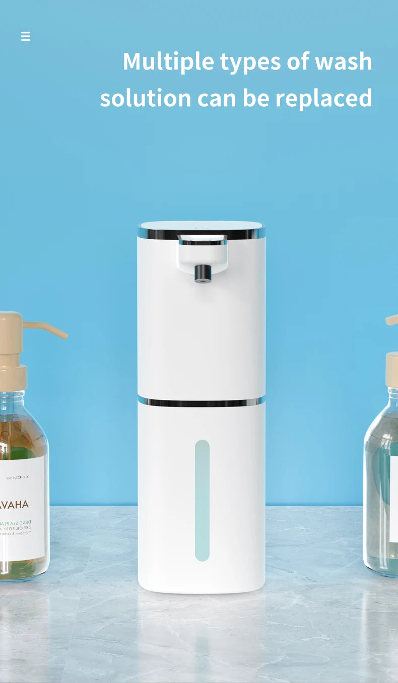 400ML Light Display Wall-Mounted Or Desktop 4-Levels Adjustable Induction Infrared Electric Automatic Smart Sense Soap Dispenser