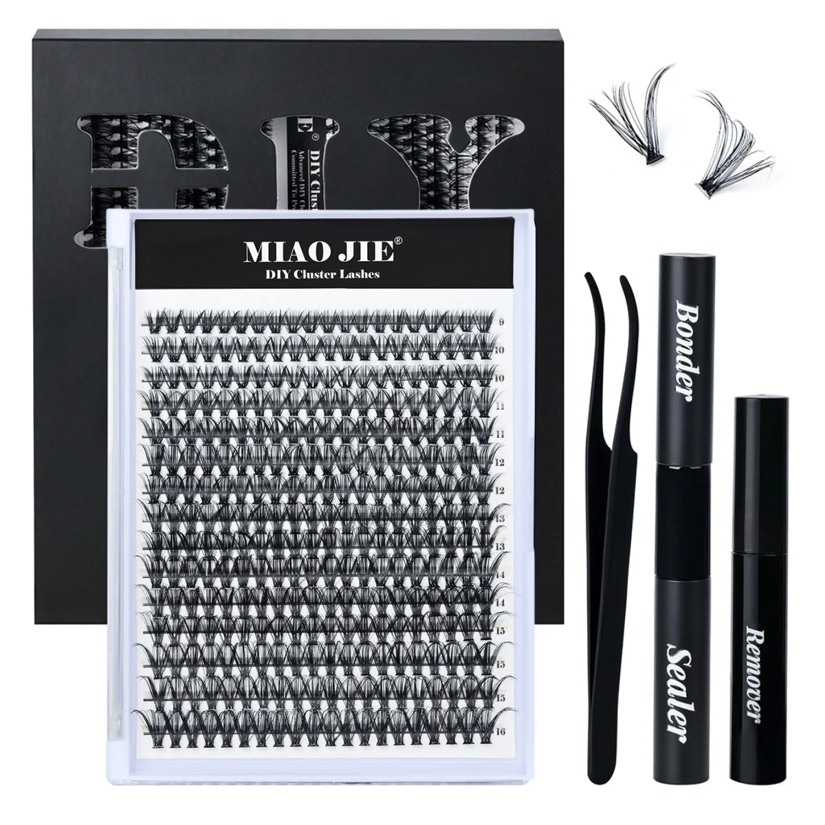 320PCS DIY Mix Clusters Kit 30D/40D Individual False Eyeashes Wispy Fluffy with Applicator Tools  Self-Grafting At Home