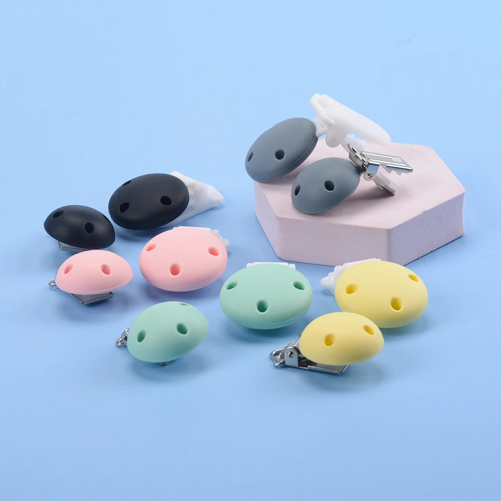 Lofca Silicone Clip 5 PCS Baby Pacifiers for DIY Pacifier Chain Nursing Teething Baby Gifts Food Grade Free BPA Baby