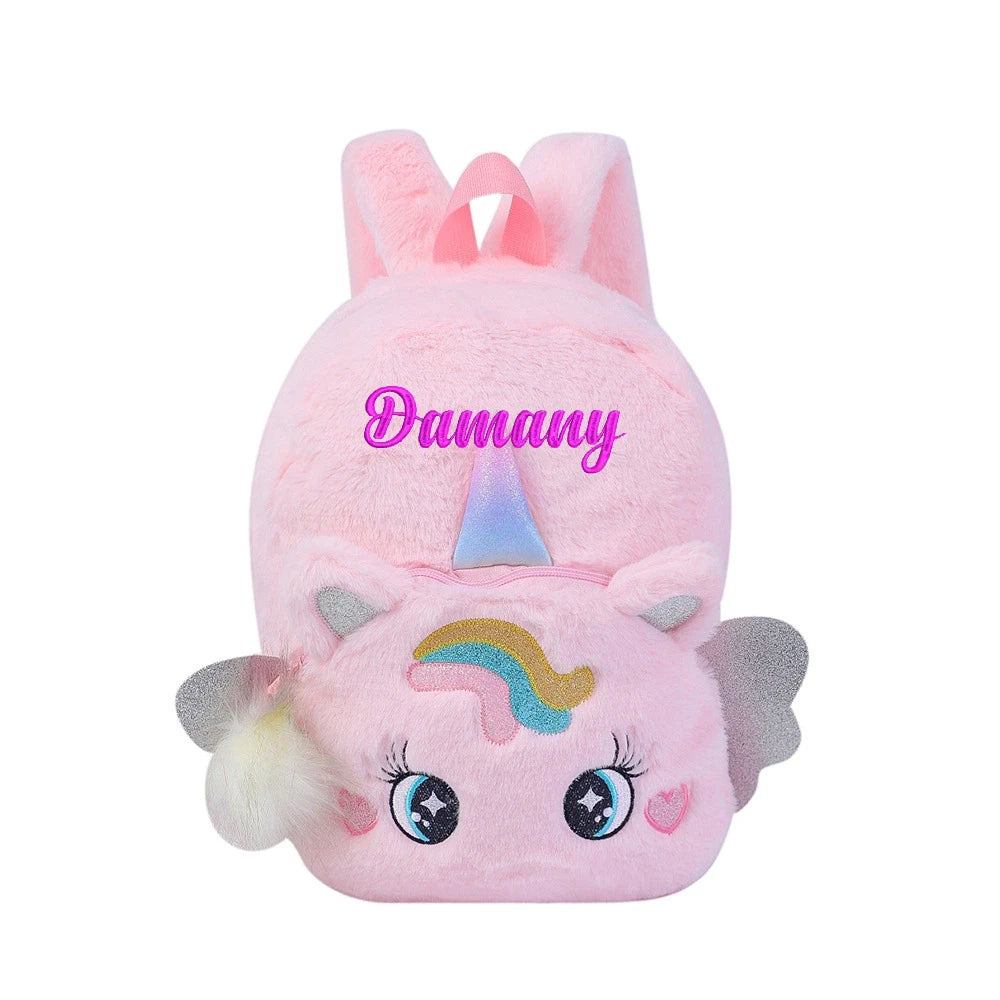 Personalized Custom name Embroidered Newborn letter Nursery Baby Unicorn tie dye backpack  Bag Gifts for Boy Girl children