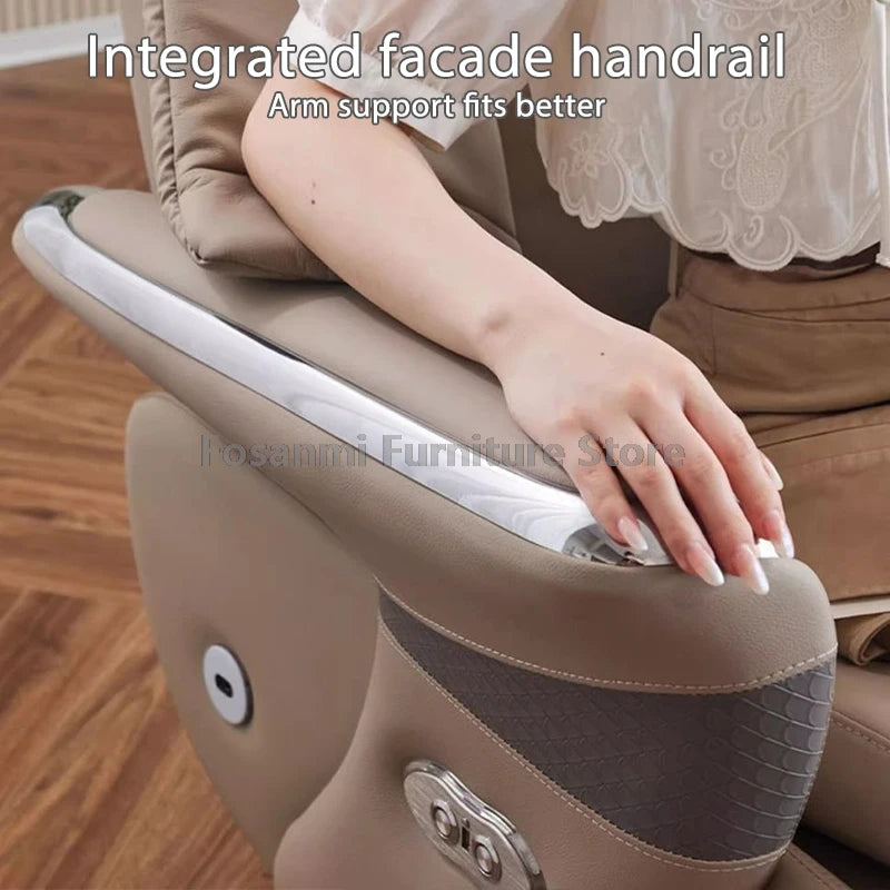 Comfortable and Soft Leather Electric Home Gaming Swivel Chair Thick Boss Office Chair Ergonomic Adjustable Height Desk Chairs