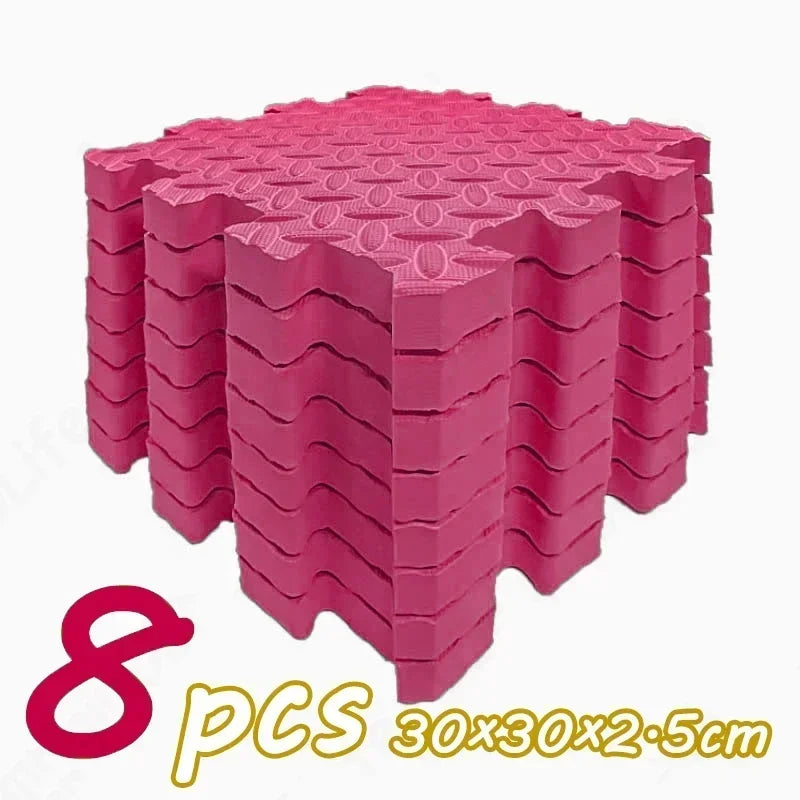 8Pcs/2.5cm Thick Nonslip Baby Crawling Play Mat Soundproof Puzzle Gym Mat for Children's Room and Eco-Friendly Puzzle Mat