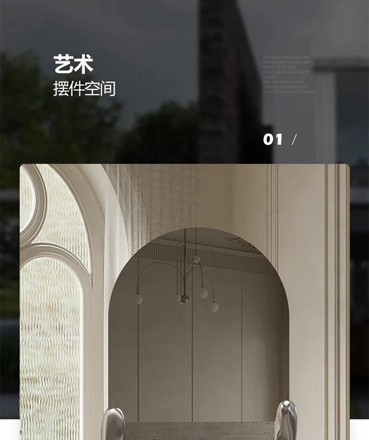 Wall hanging water ripple household villa model room floor mirror full-length mirror visual decoration