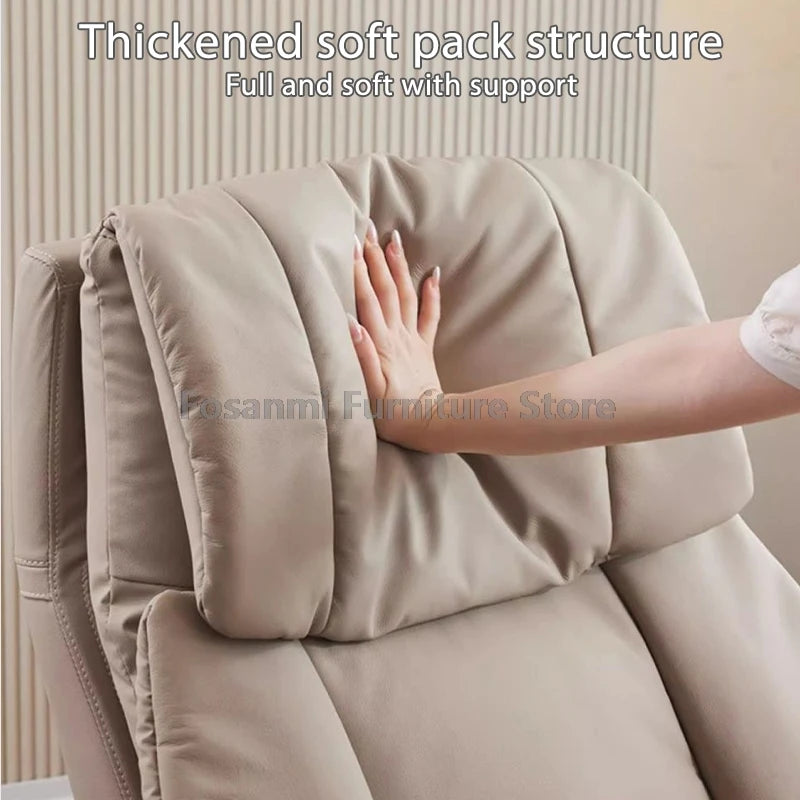 Comfortable and Soft Leather Electric Home Gaming Swivel Chair Thick Boss Office Chair Ergonomic Adjustable Height Desk Chairs