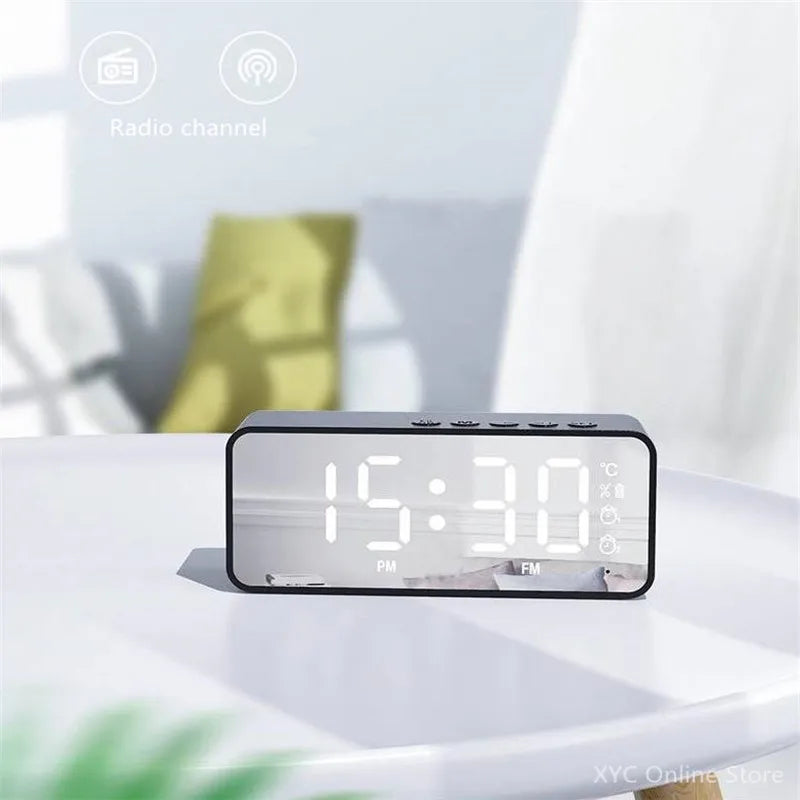 Wireless Bluetooth Speaker Small Mini Alarm Clock Portable Cannon Mini Voice Broadcast the Card Instert Vehicular Audio System W