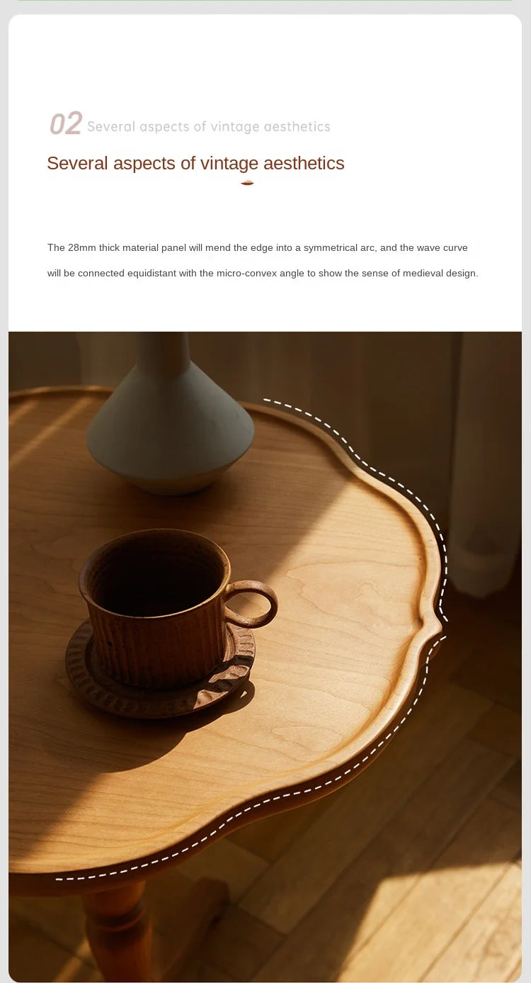 JOYLIVE Clarity Side Japanese Cherry Wood Side A Few Small Apartment Living Room Furniture Sofa Side Shelf Round Small Table New