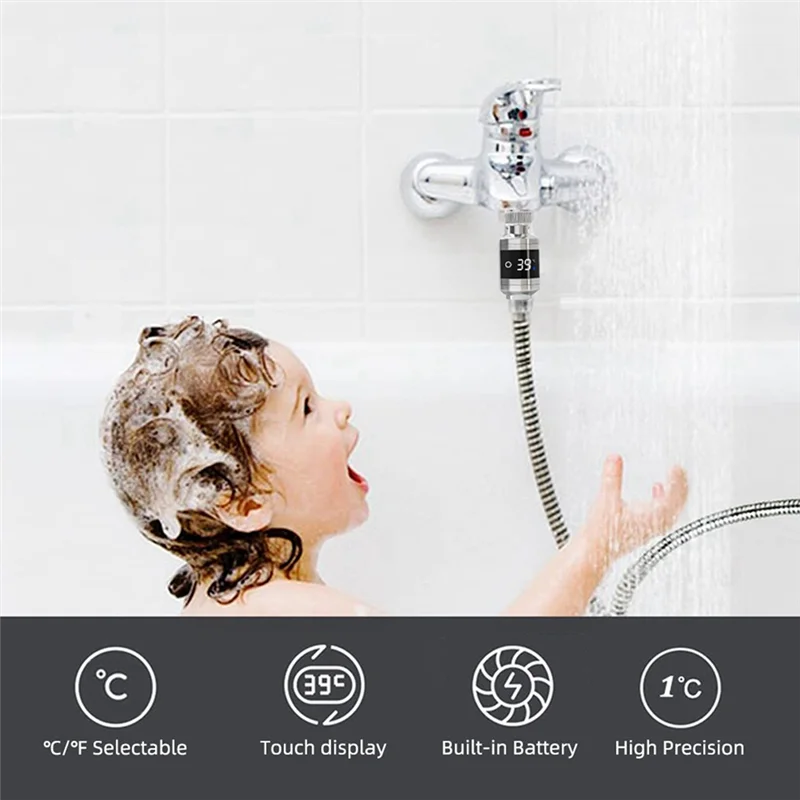 KEKA Shower Faucets Water Thermometer Bathtub Shower Faucet Kitchen Home Water Temperature Thermometer Easy Install Easy To Use