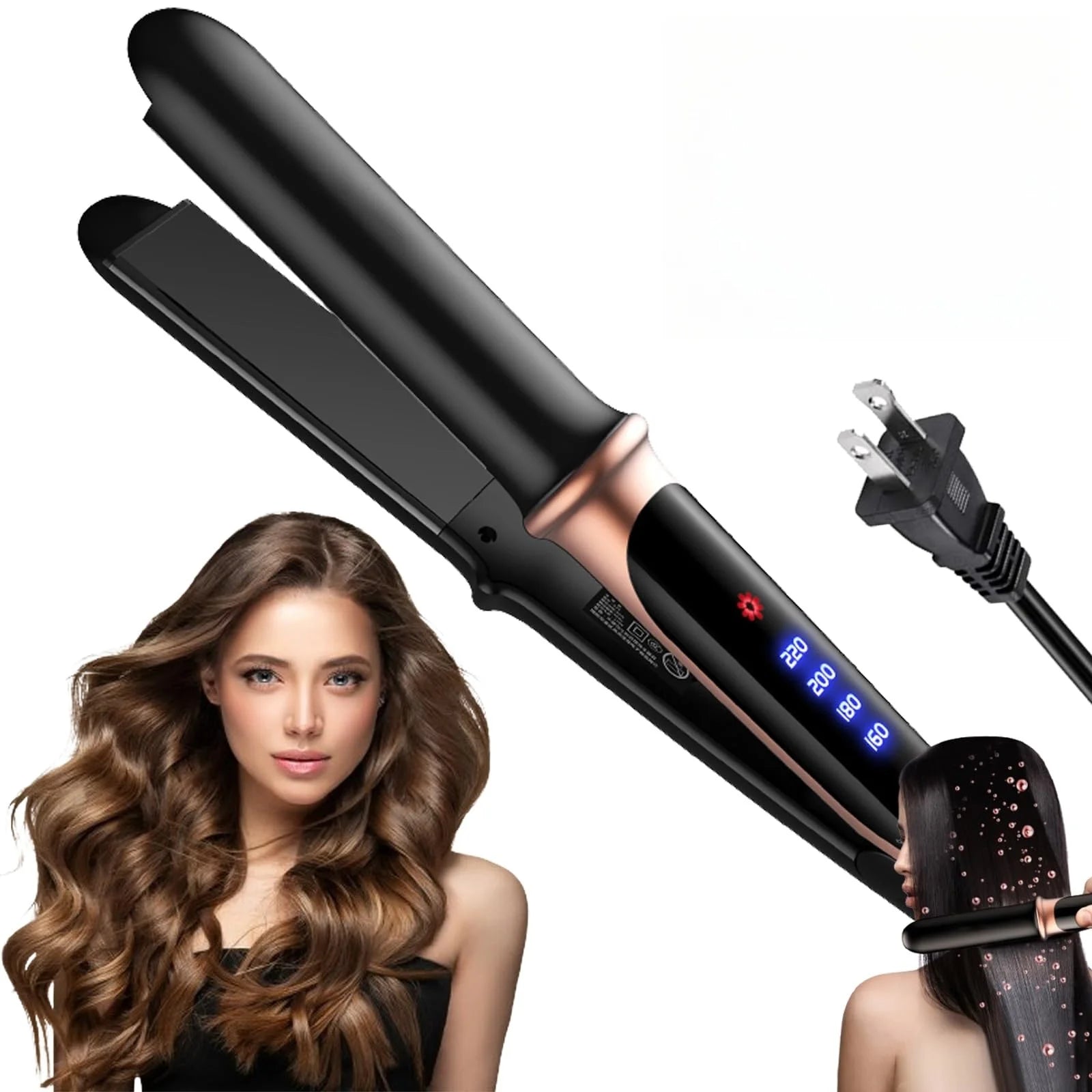 2025 Mini 2 in 1 Curling Iron & Hair Straightener, Dual-Purpose Ceramic Curling Iron for Daily Use & Travel