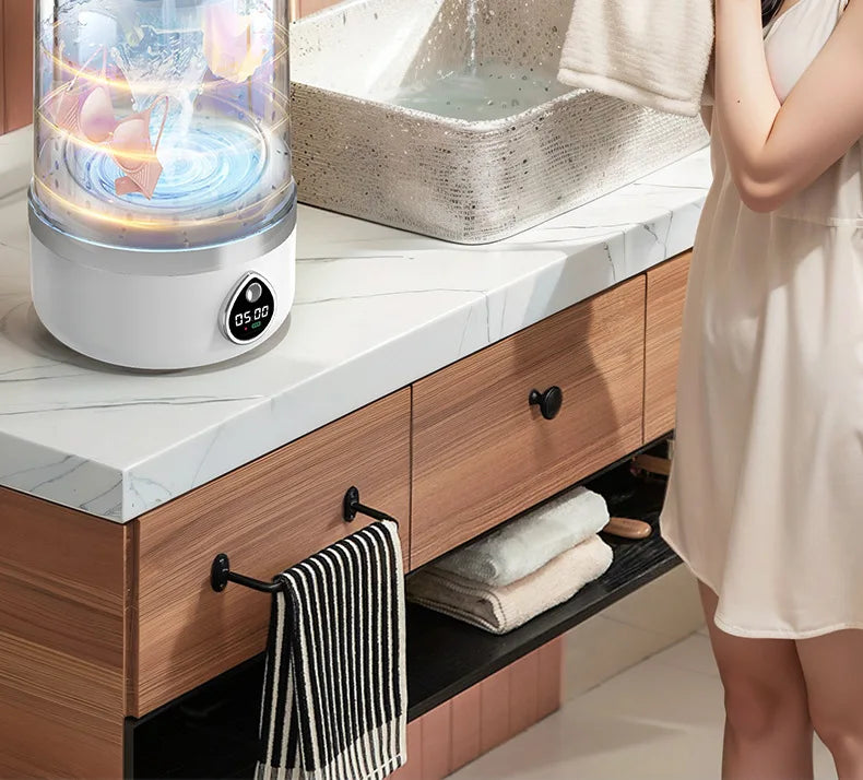 Cordless 1.5L Mini Washer 3600mAh Dual Speed Adjustable for Traveling Socks Underwear Portable Clothes Washing Cups