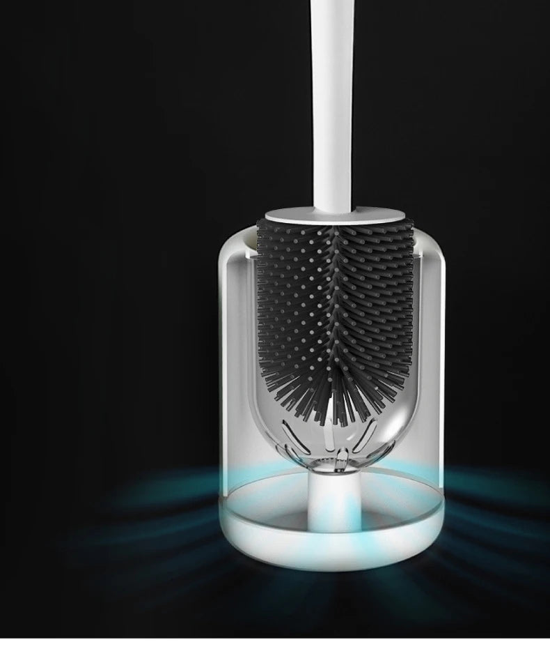 WIKHOSTAR Toilet Brush Silicone Toilet Quick Drying Cleaning Brush Wall Mount Gap Brush with Holder Tool Bathroom Accessories