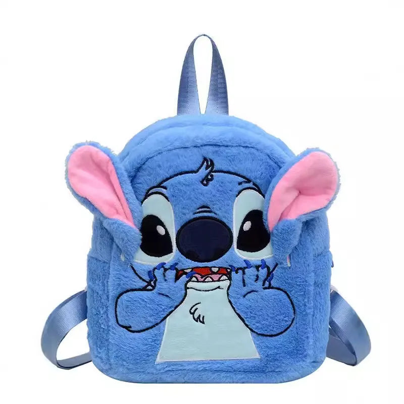 2025 New Disney Children's Backpack Cute Plush Stitch Cartoon Backpack For Kids Gifts Unisex
