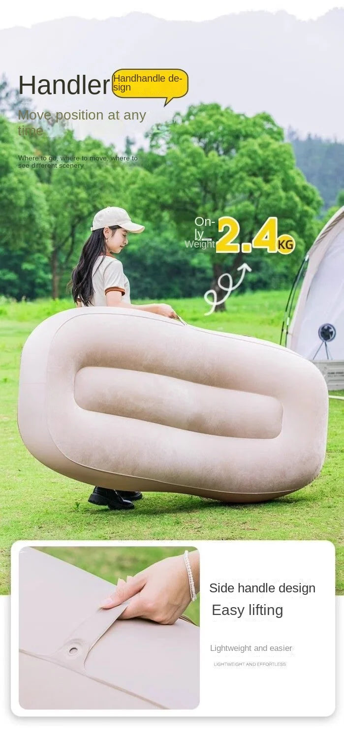 Outdoor Inflatable Sofa USB Rechargeable Portable Air Sofa, Music Festival Nap Camping Fully Automatic Inflatable Lounge Chair