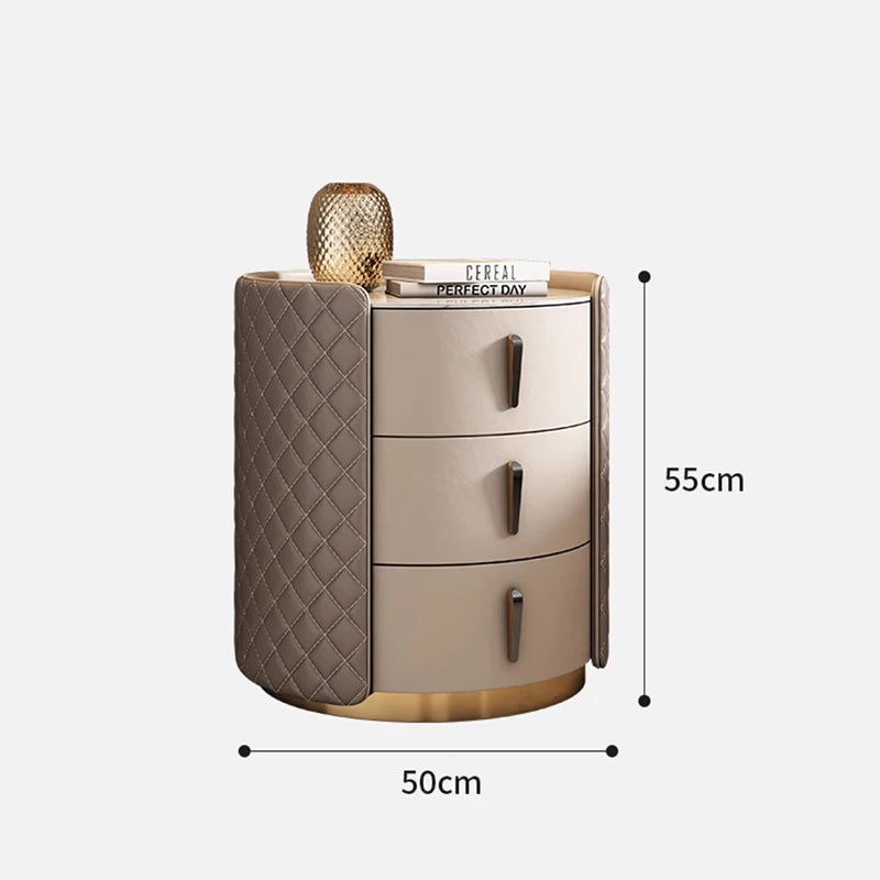 Storage Modern Nightstand Aesthetic Luxury Simple Leather Bedside Table Italian Trendy Muebles Para Cuarto Bedroom Furniture