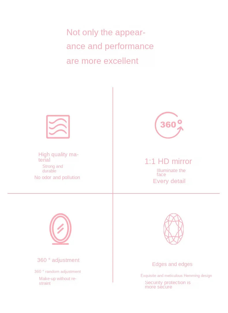 Retro palace style tabletop, rotatable tabletop, household standing makeup mirror, dormitory, student makeup mirror, girl