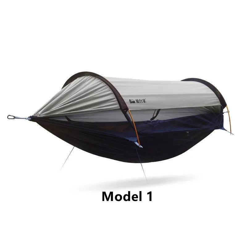 Traveler hammock Outdoor anti roll and anti mosquito hammock Double person sunshade camping hammock with mosquito net