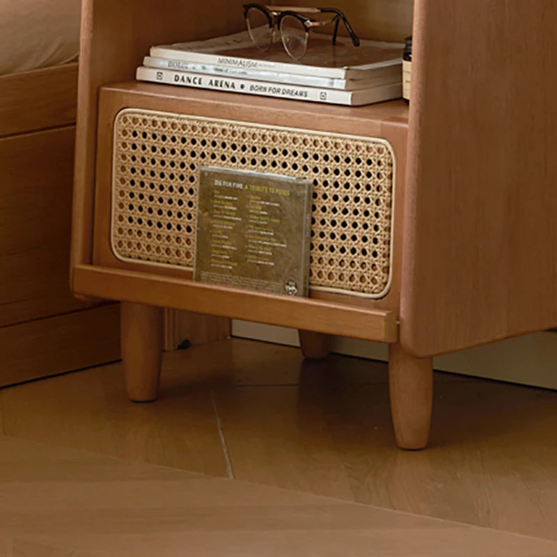 Chinese Vintage Nightstands Simple Rustic Mid Century Classic Nightstands Bedroom Hidden Storage Meubles De Chambre Furniture