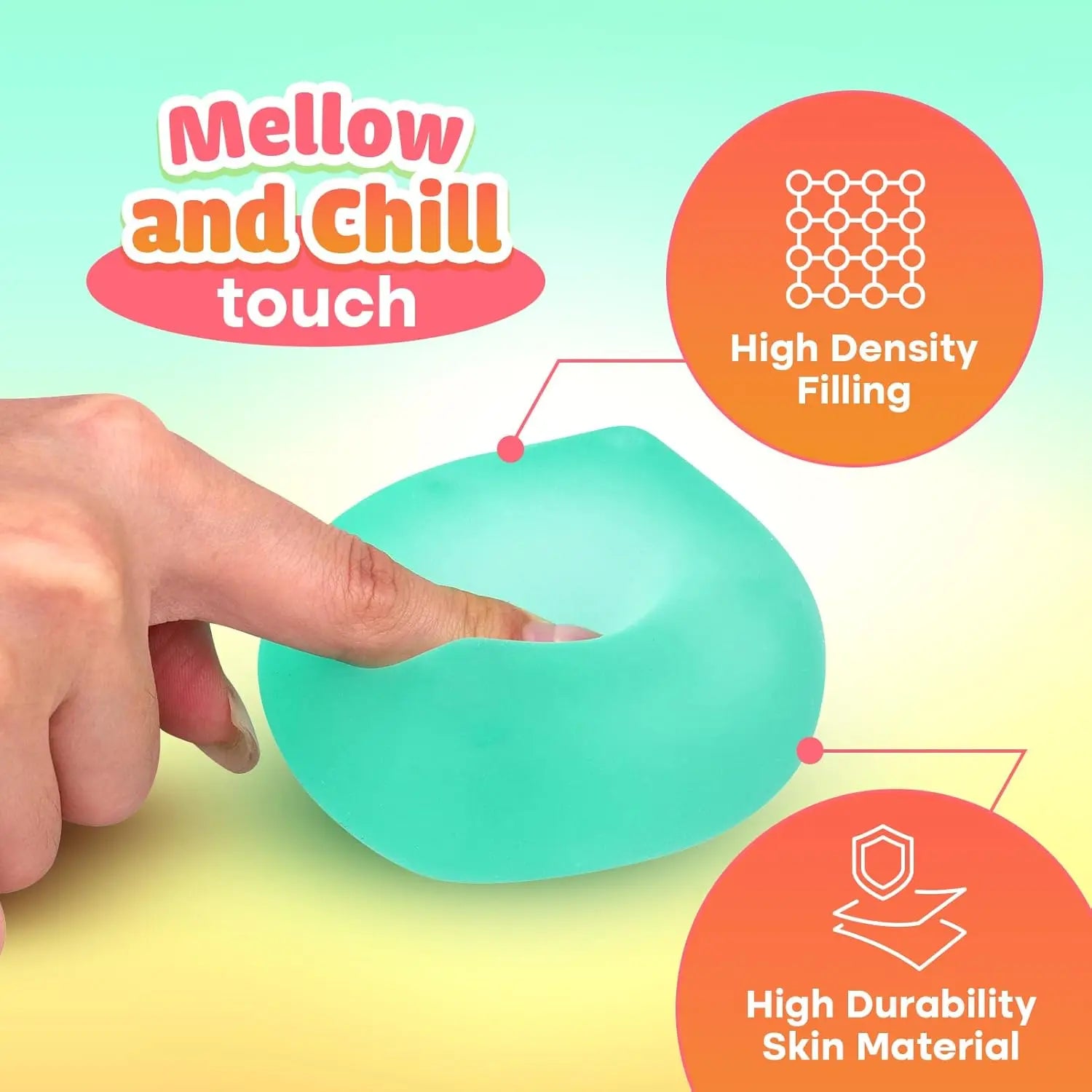 Stress Cube Squishy Fidget Toys for Relaxation High Density Gel Filled Fidgets for Classroom Sensory Calming Toys for Kids Adult