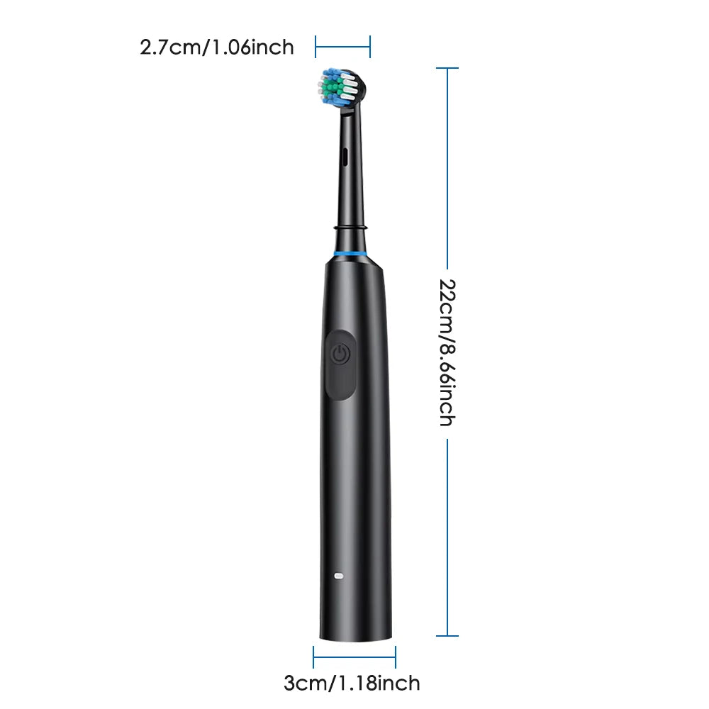 Intelligent Rotating Electric Toothbrush, Rechargeable Rotary Toothbrush Compatible with Oral B Replacement Electric Brush Heads