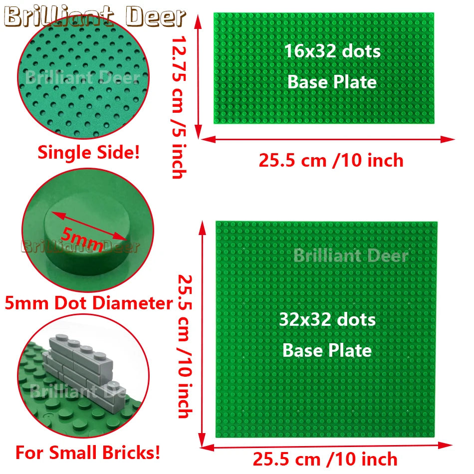 32x32 32x16 Dots Classic Building Blocks Base Plate MOC DIY Small Size Bricks Baseplate Parts for City Figures Children Toys