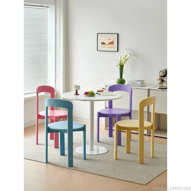 Scandinavian Solid Wood Rey Dining Chairs Steam Bent Technology Ergonomic Bruno Rey Chair Kitchen Furniture Restaurant Chair