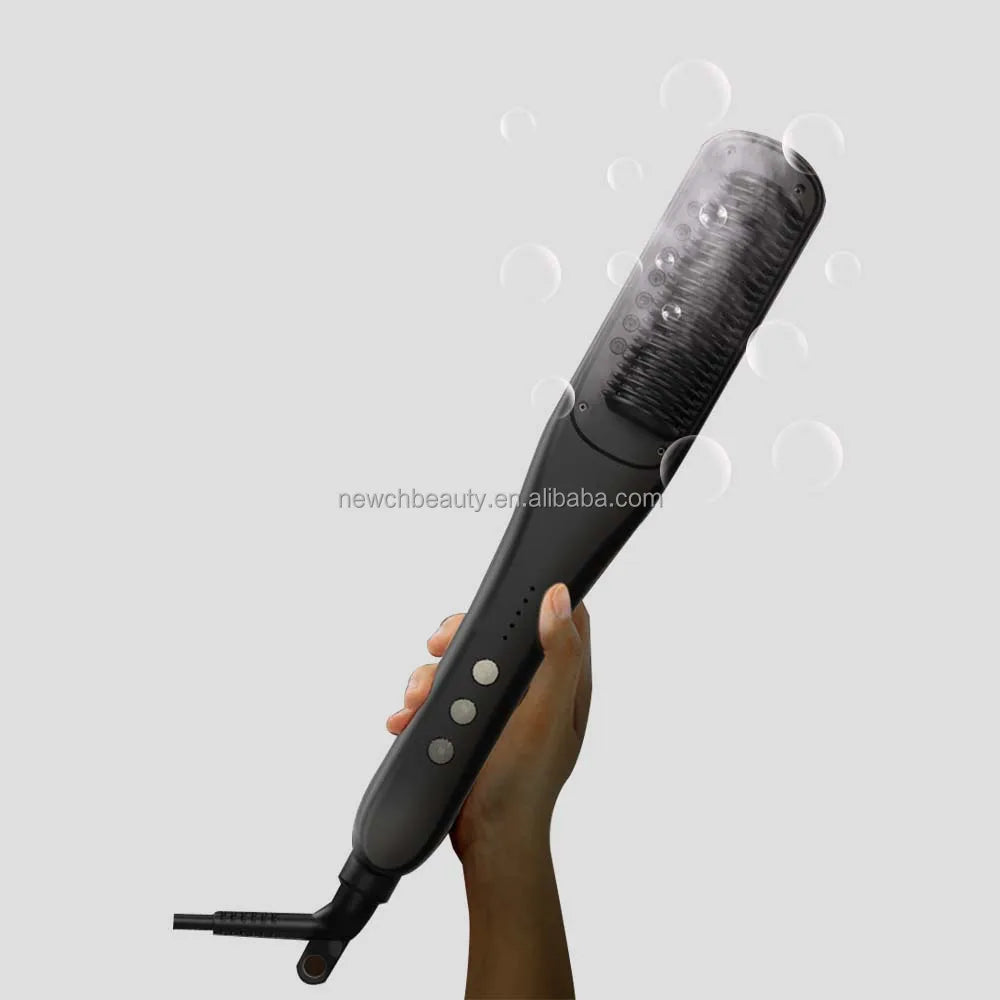 Hot Sale PTC Heating Smart Steam Hair Straightener Brush Smoothing Flat Iron Curly Hair Straightening Comb Electric Hair Brushes