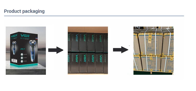 VGR Shaver Electric Razor Professional Shaving Machine Floating Beard Trimmer IPX7 Waterproof Rechargeable Shaver for Men V-306