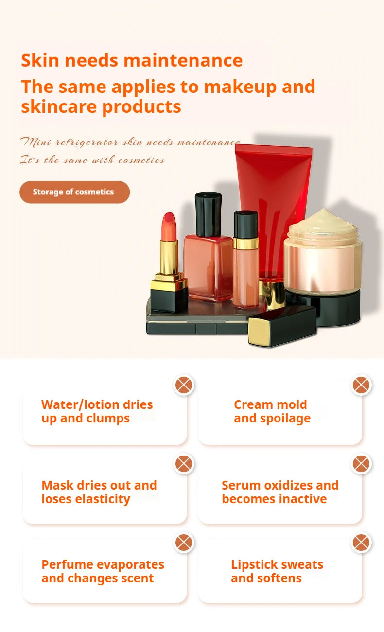 Car home dual-use beauty and skincare products, makeup mirror, refrigerator, car supplies, mini car freezer, small fridge