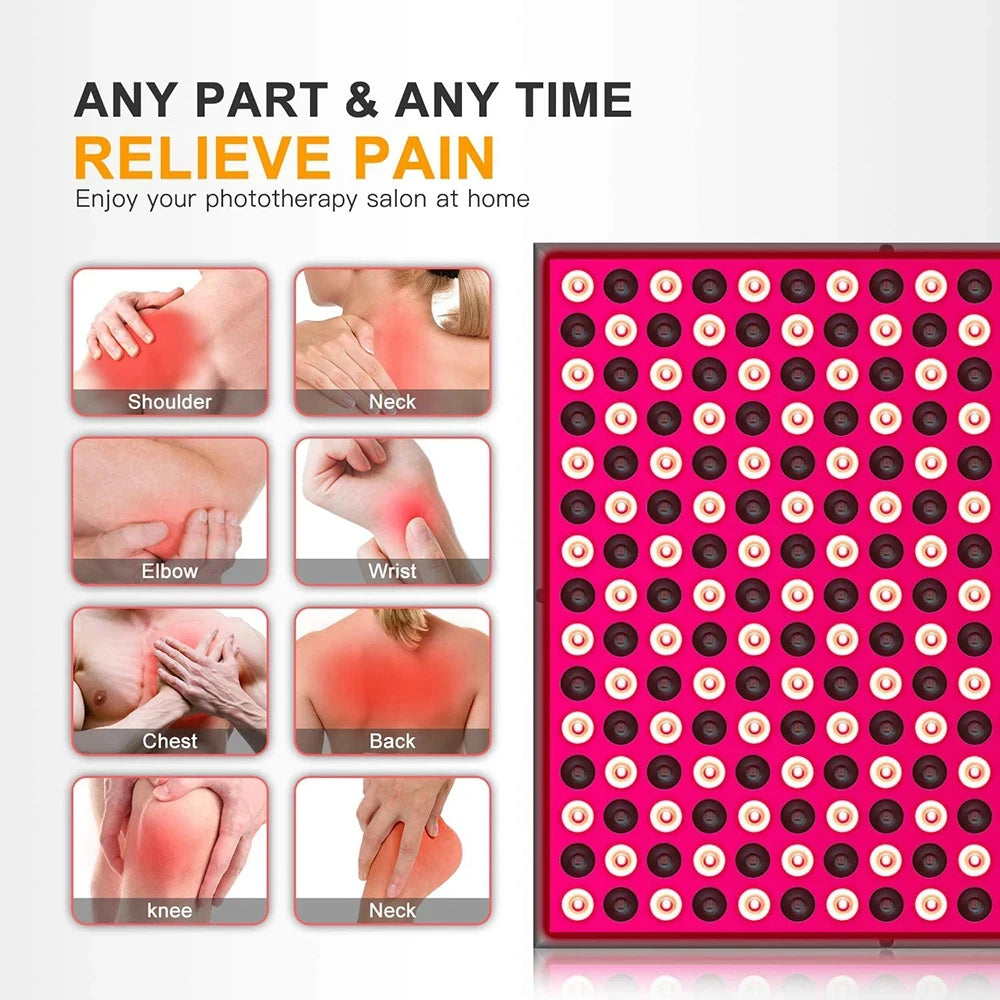 45W NEW LED Light Therapy Panel Body Pain Relief Treatment 660nm 850nm Near Infrared Full Body Face Anti Aging Red Grow Light