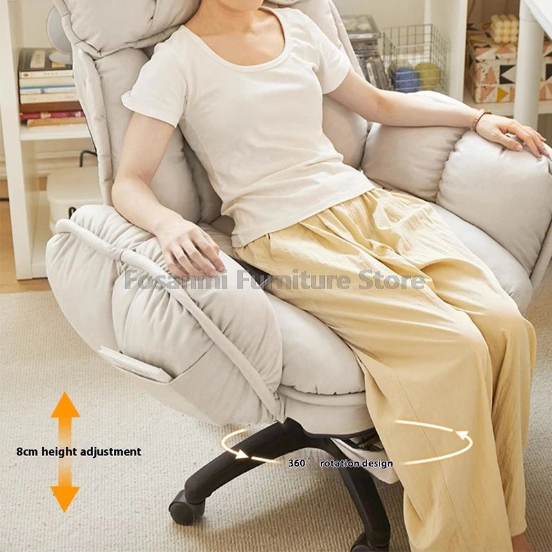 High-Back Gaming Recliner Chair Home Office Comfort Soft Desk Chair Ergonomic Wide Seat Computer Chairs with Adjustable Armrests