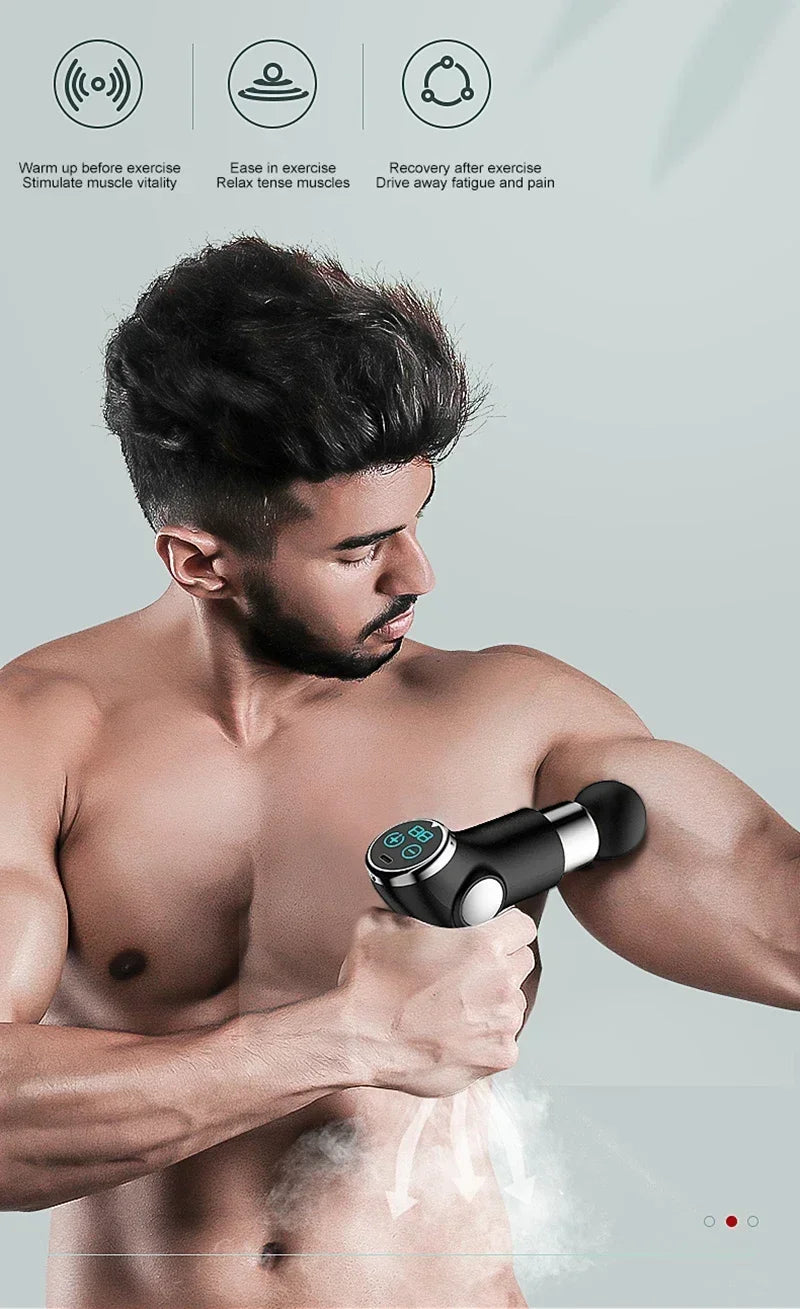 32 Speed LCD Body Massge Gun Vibration Neck Massager Portable Fitness Device For Body Neck Arm Deep Massager