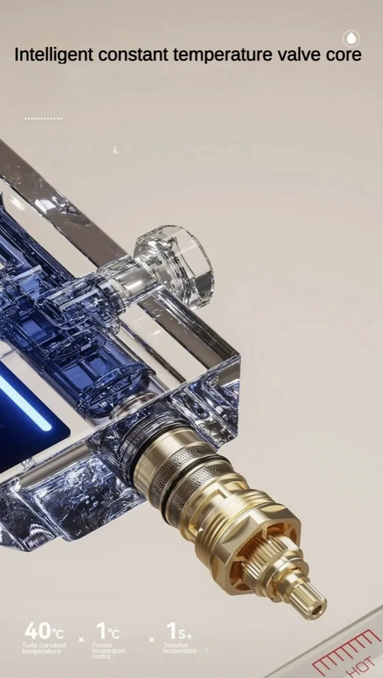 Grey shower Set Four-Function Smart Digital Display  Shower System Rainfall Pressurized Wall-mounted Piano Key Shower Faucet Set