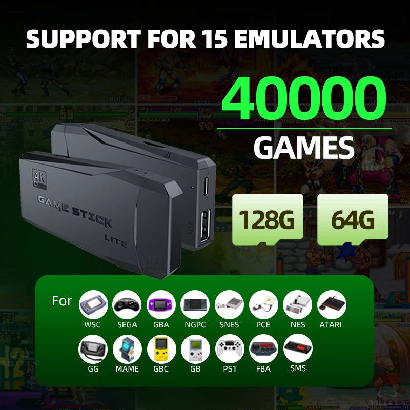 Arcade Video Game Console 4K HD Retro Games Stick For Mame FBA PS1 Arcade Emulator With Dual Joystick