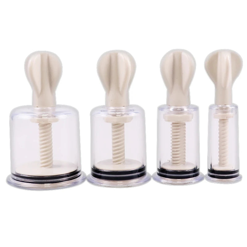 4 Sizes Cupping Therapy Set Body Massage Vacuum Rotating Handle Portable Twist Pump Suction Vacuum Nipple Suckers Cupping Cups
