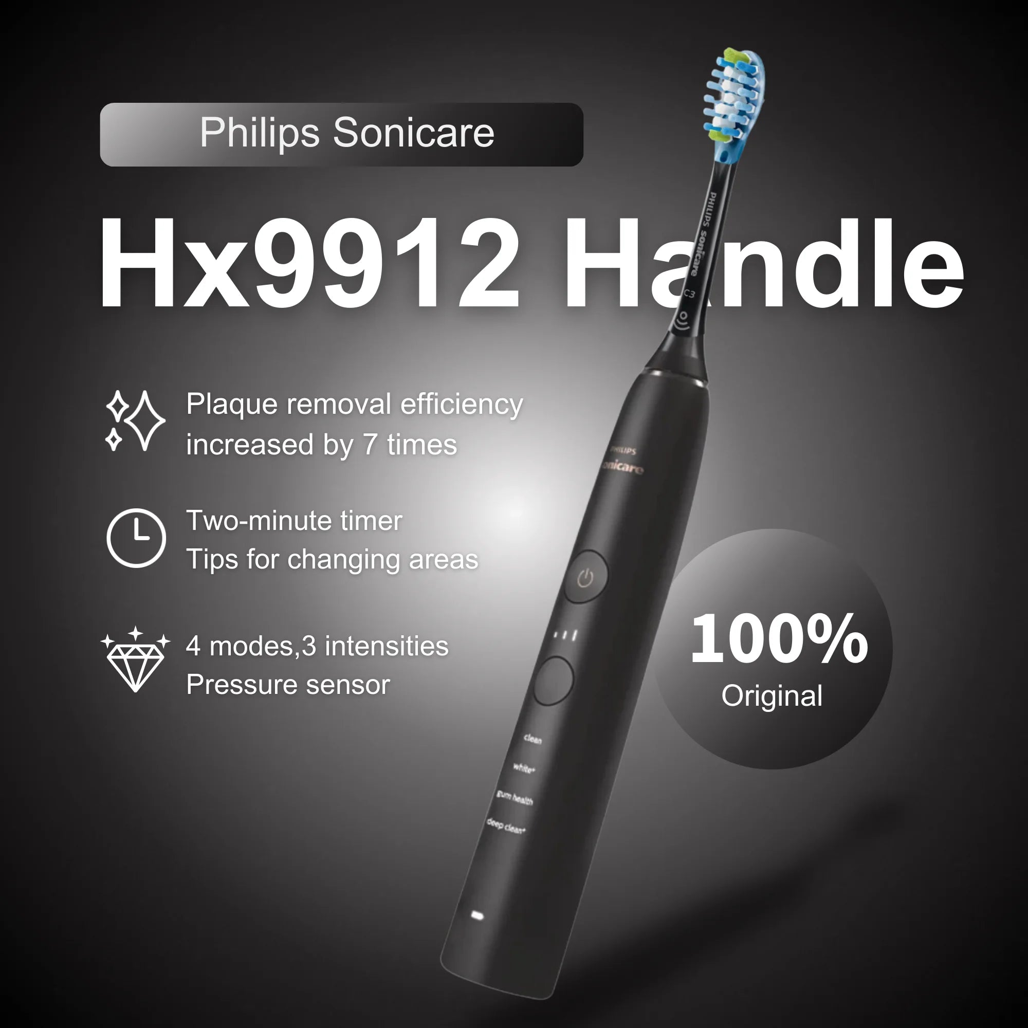 Philips Sonicare 9000 Series Electric Toothbrush HX991, No Original Packaging, C3 Brush Head