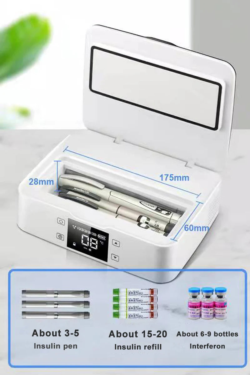 Mini Portable Insulin Refrigerator Mini-Fridge Cooler For Insulin Serum Interferon Capsules 10200mAh Li-ion Battery USB Charging