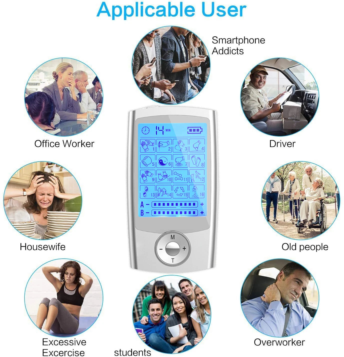 New Tens Unit Relax Muscle Stimulator Body Massage Digital Therapy 24 Modes EMS Acupuncture Slimming Machine Electrostimulator