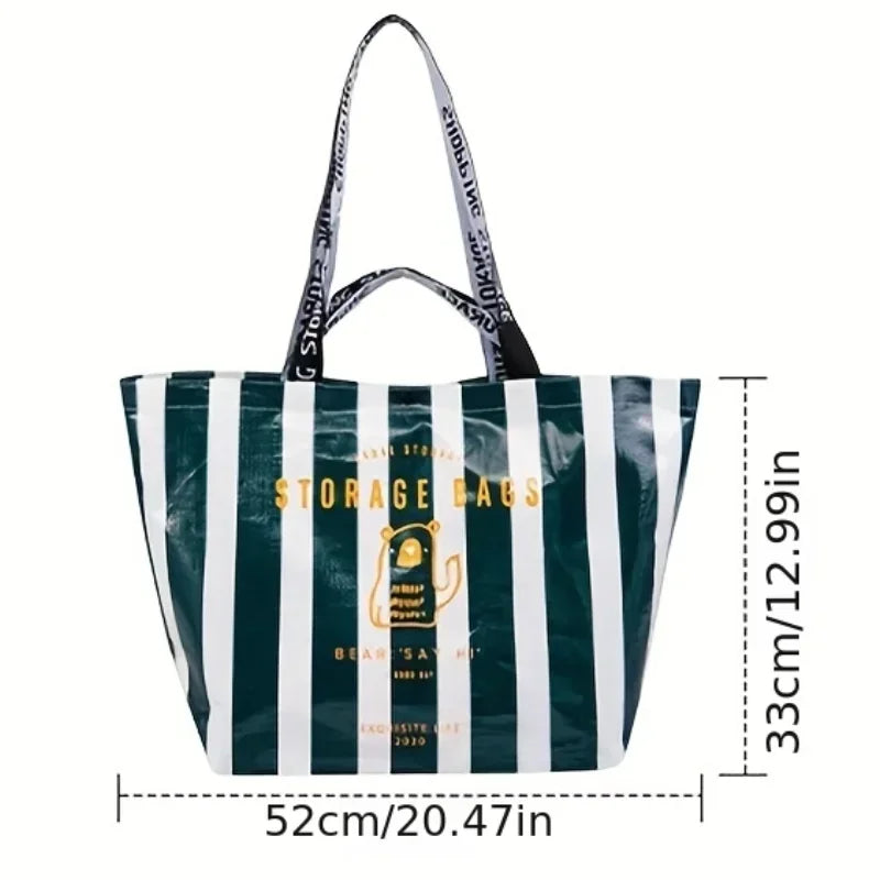 Large-capacity Waterproof Supermarket Grocery Shopping One-shoulder Portable PP Woven Shopping Bag for Retail Store,boutique