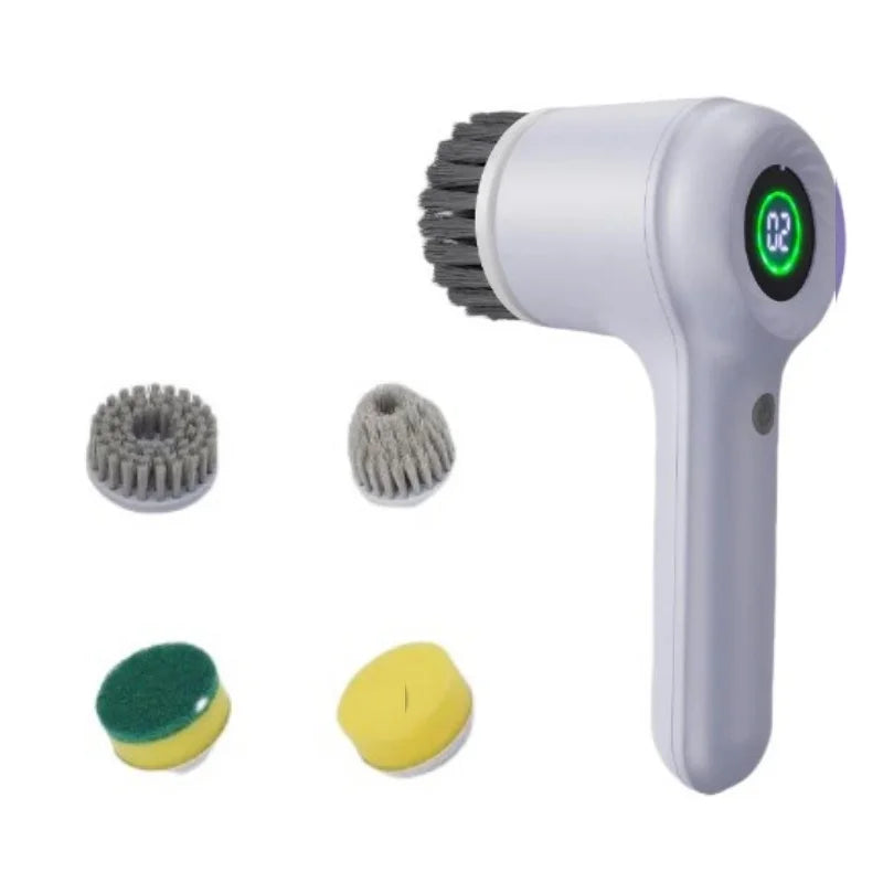 Xiaomi Electric Scrubber LED Display Cleaning Brush Waterproof High Speed Powerful 4head Cleaning Brush For Bathroom Kitchen
