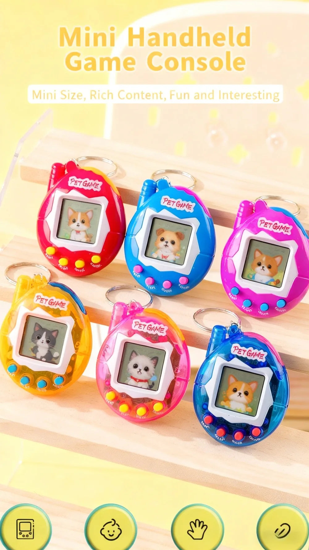 1PC Transparent Electronic Pets Nostalgic 168 Pets In One Virtual Cyber Digital Nostalgic Funny Toys Pixel Funny Play