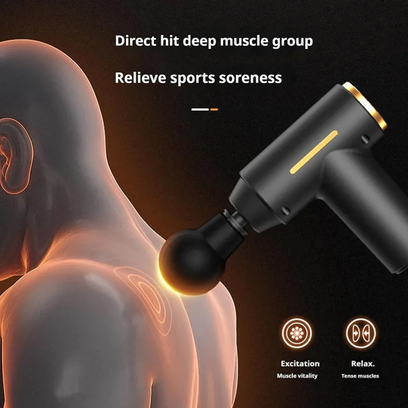 Fascial Massage Gun Electric Percussion Pistol Massager Body Neck Back Deep Tissue Muscle Relaxation Fitness Tool For Shoulder