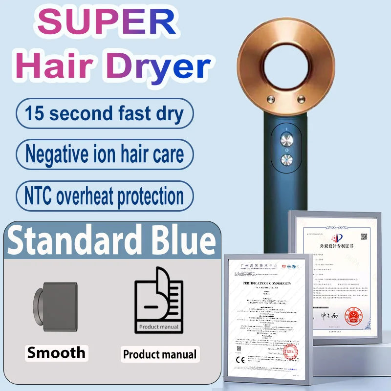1600W Professional Hair-care Negative Ion Hair dryer 220V Leafless Hairdryer High Speed household Blow Dryer Salon Style Tool
