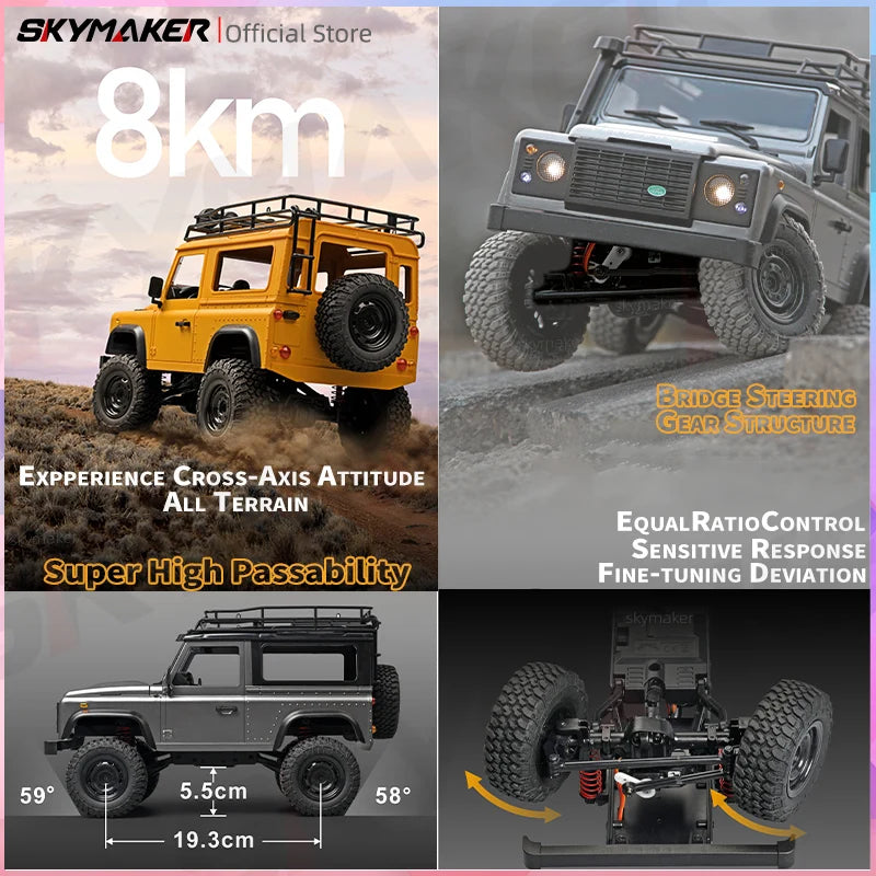 New MN99s MN98 1:12 MN Model RTR Version RC Car 2.4G 4WD RC Rock Crawler Defender Remote Control Car 1/12 RC Truck Cars Toys
