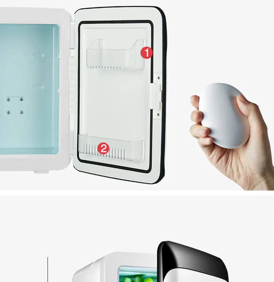 10 liters mini refrigerator car home dual-use car refrigerator car heating and cooling box dormitory insulin refrigerator