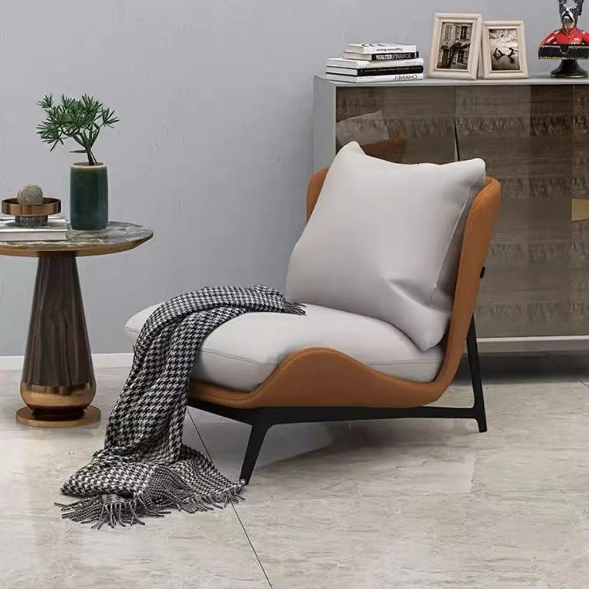 Single Sofa Chair Balcony Living Room Bedroom Leisure Lazy Sofa Lounge Chaise Accent Chair Upholstered Reading Recliner Couch