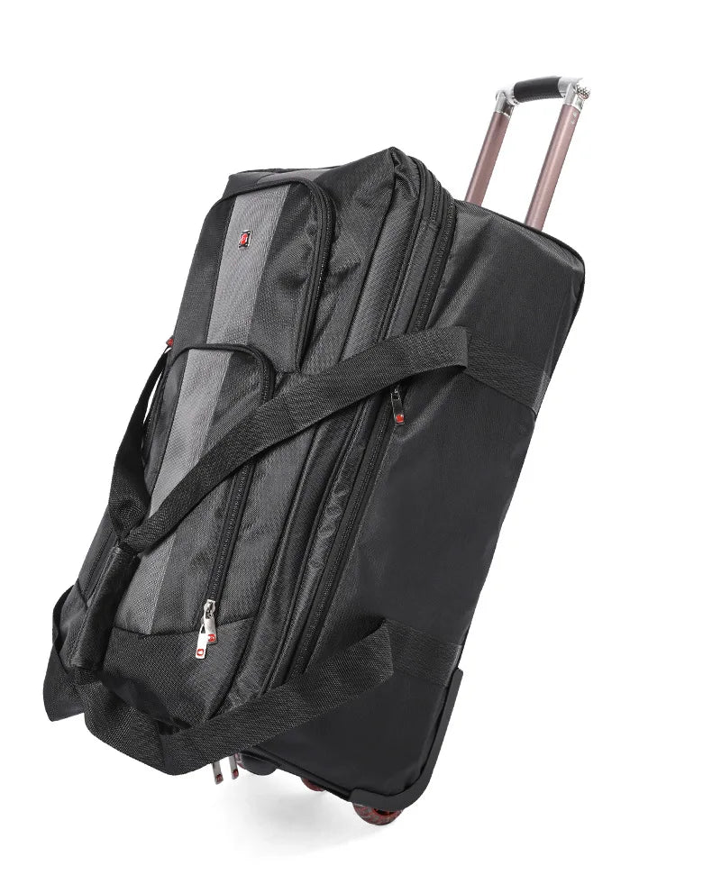 28/32 inch Large Capacity Rolling Luggage Trolley Bags with Wheels Waterproof Oxford Duffel Bag Wheeled Bag Travel Suitcase