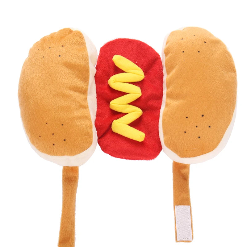 Dog Funny Halloween Costumes Hot Dog Shaped Dachshund Sausage Adjustable Clothes Pet Apparel Dressing Up Cat Party Costume Suit