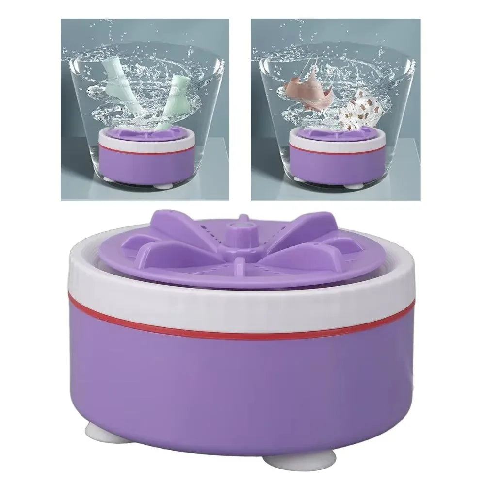 Portable USB Mini Washer Compact Turbine for Underwear & Socks with 3 Adjustable Speeds Space-Saving Design for Dorms & Travel