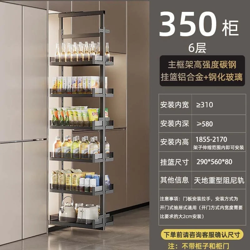 Tall Cabinet Big Monster Storage Kitchen Cabinet Slide Rail Snack Drawer